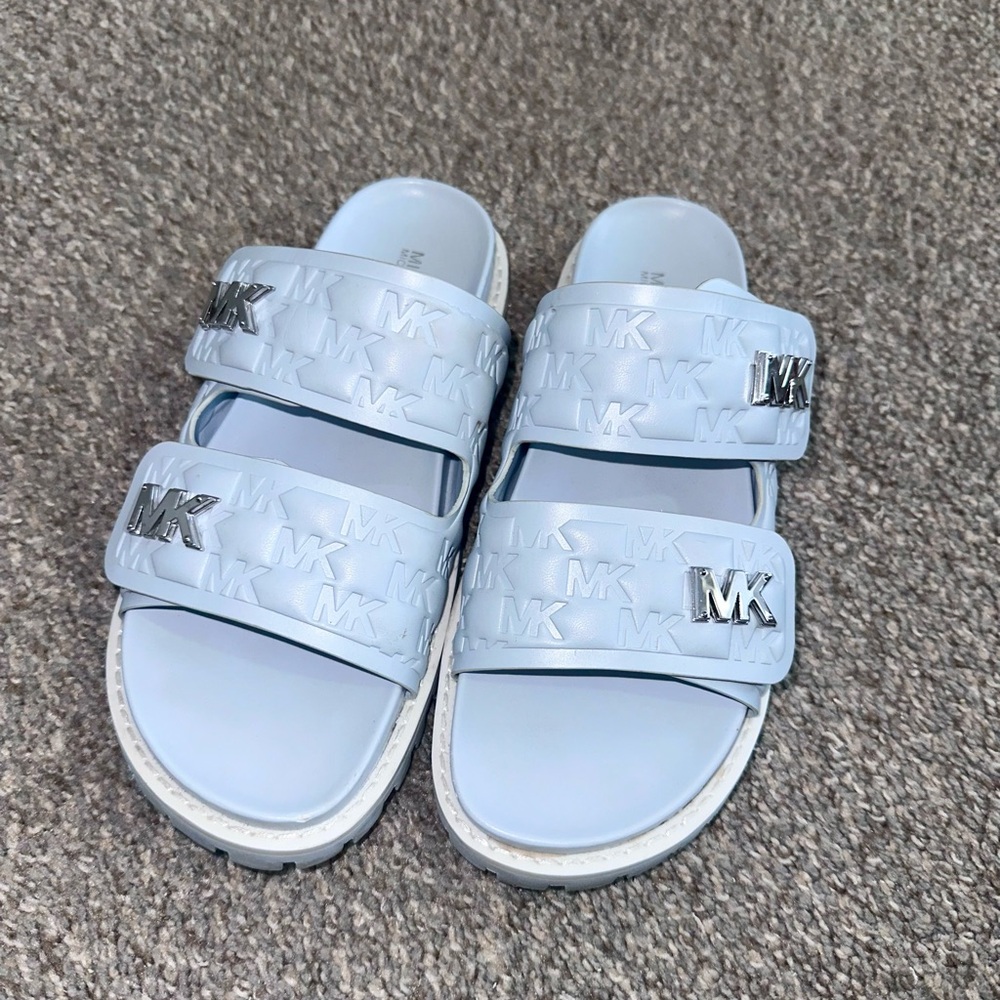 Michael Kors Stark Logo Embossed Slide Sandal